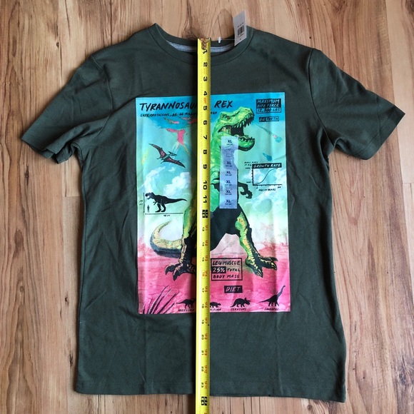 NEW TYRANNOSAUR REX T Shirt Green XL Boy’s Unisex OLD NAVY - Picture 4 of 14
